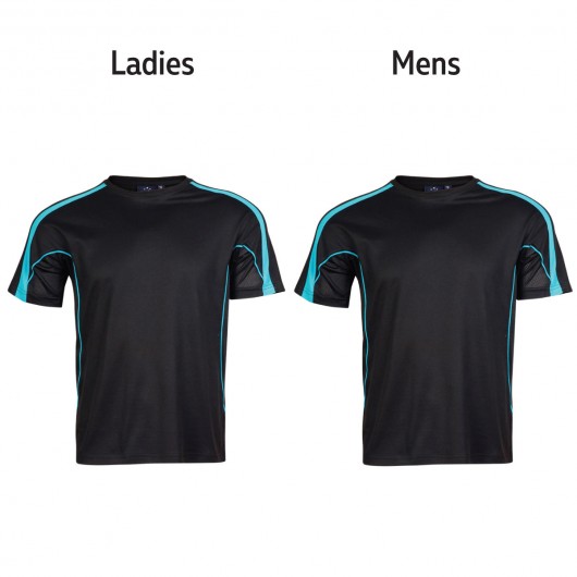 Teammate Tees Black Aqua